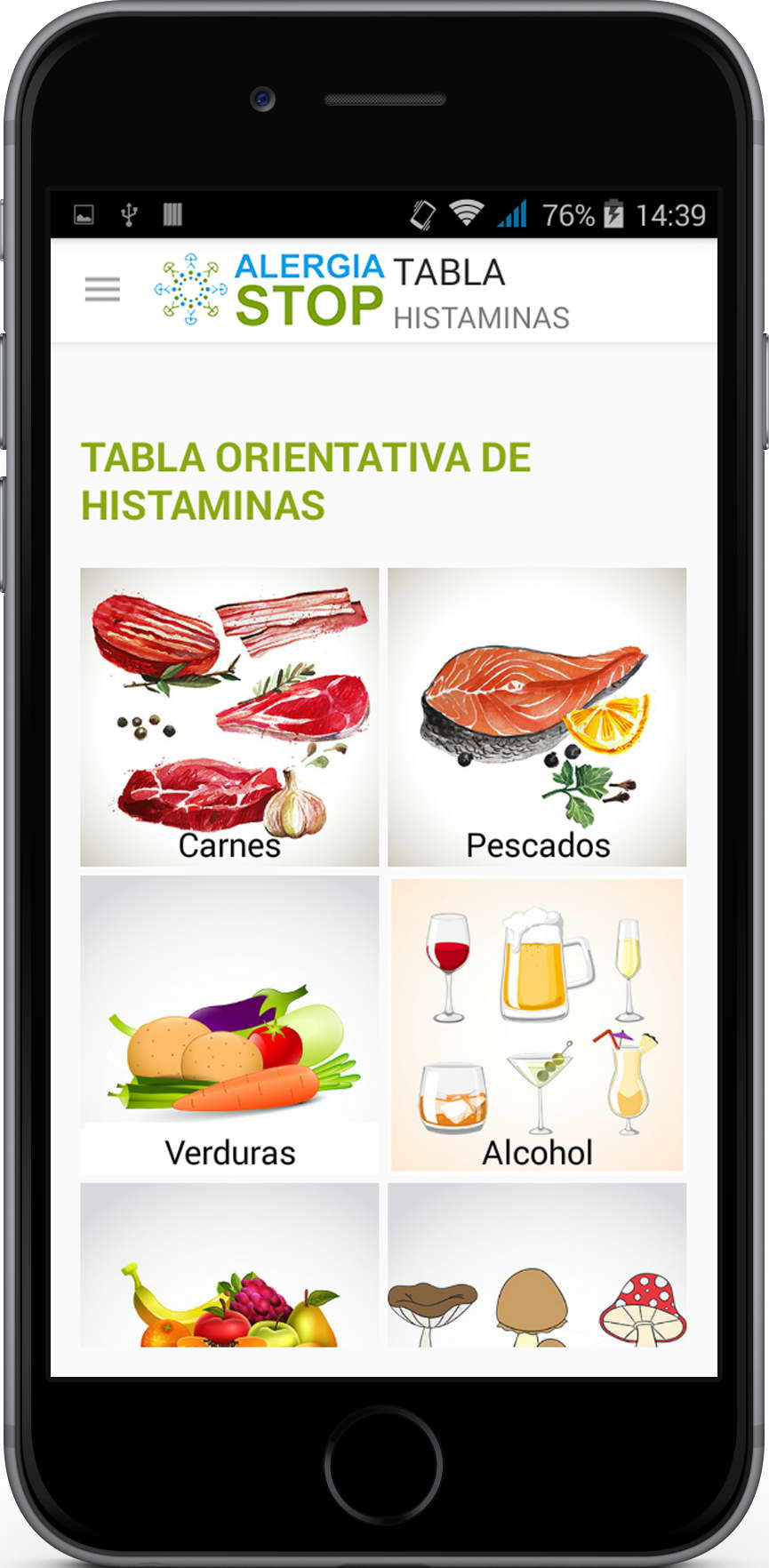 Concentraciones de histaminas en los alimentos